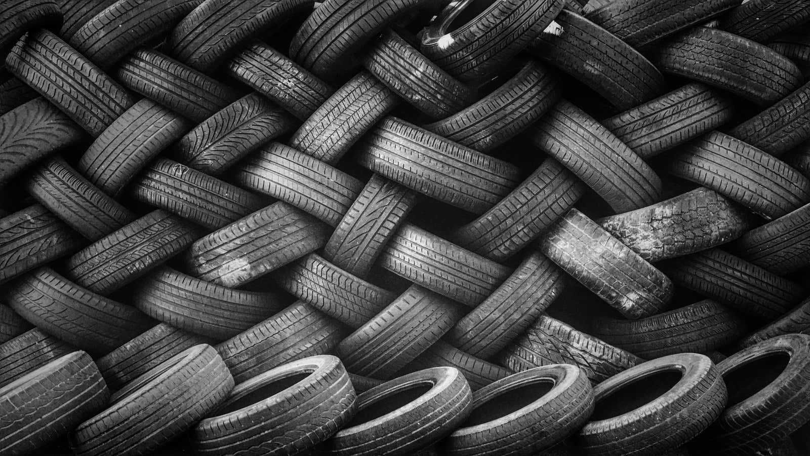 There are two to three billion old tires languishing in landfills in the US