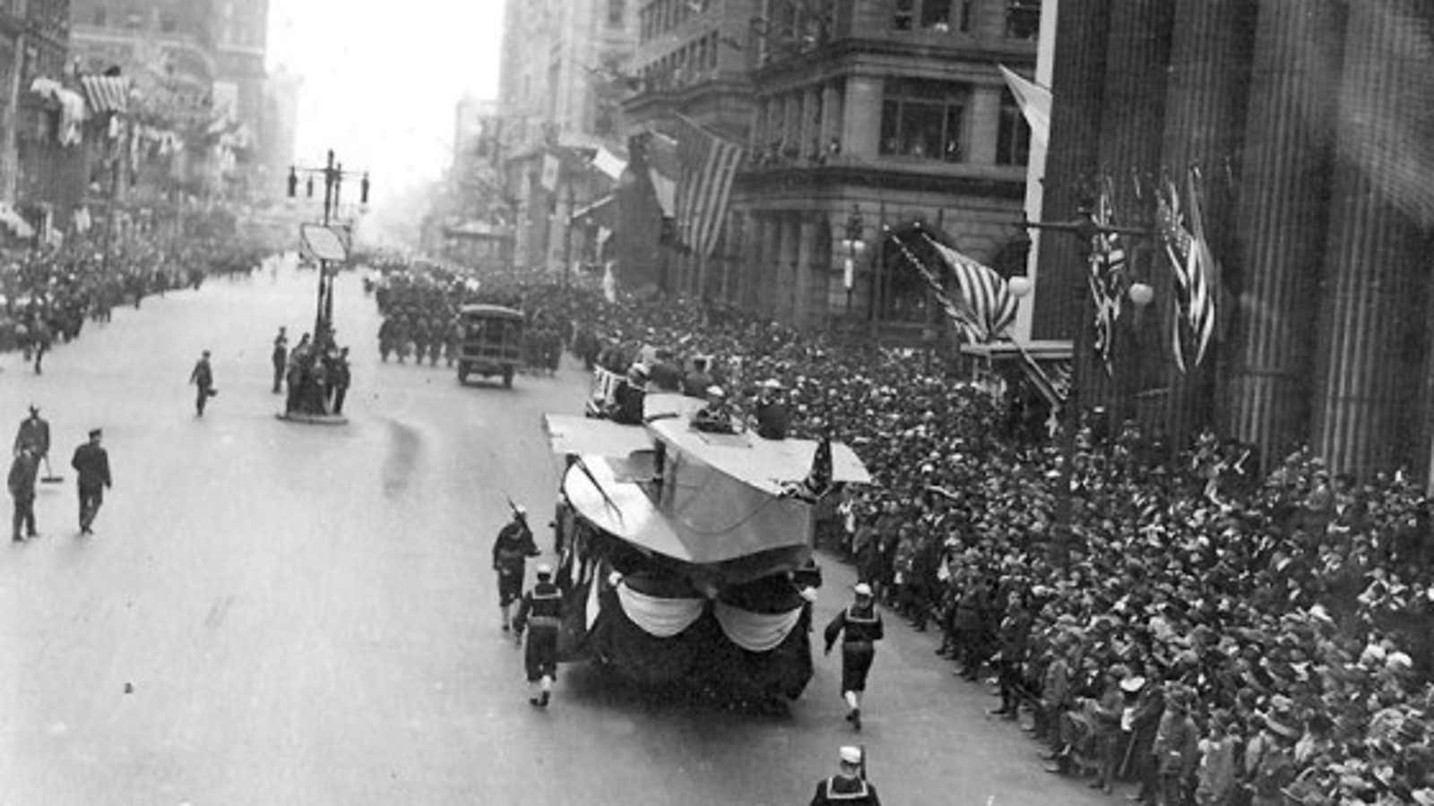 When 200,000 people took to the streets of Philadelphia, the Spanish flu of 1918 found a foothold.
