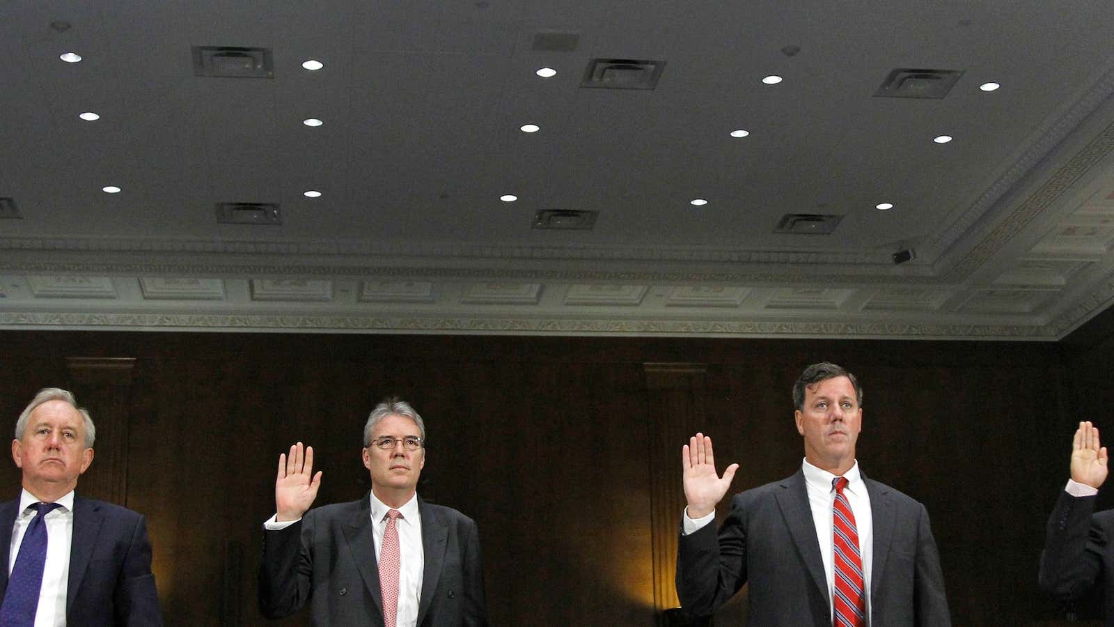 Raise your hand if your company is paying a fine after a money-laundering probe.