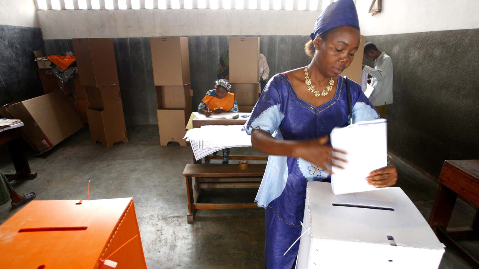 Voting in DRC is on hold.