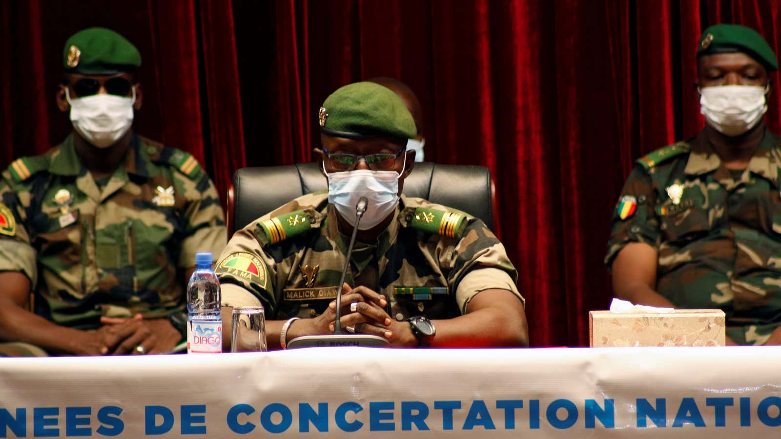 Colonel Malick Diaw, one of the leaders of the junta which overthrew Mali’s president Boubacar Keita in Bamako, Mali Sept. 5.