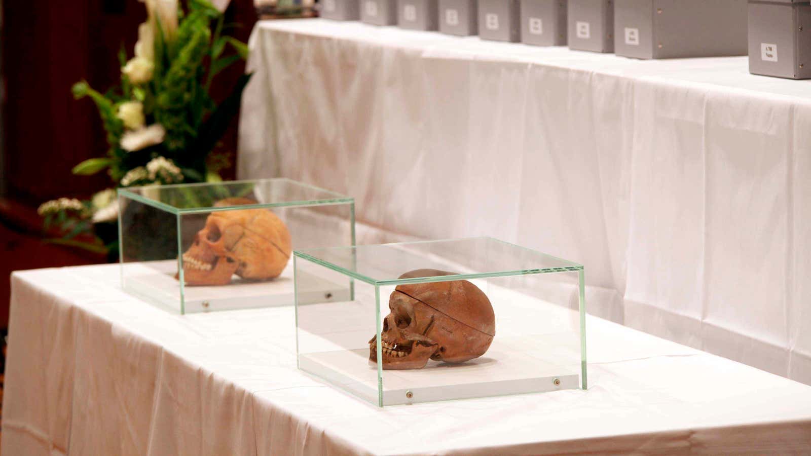 Not all the skulls were returned to Namibia.