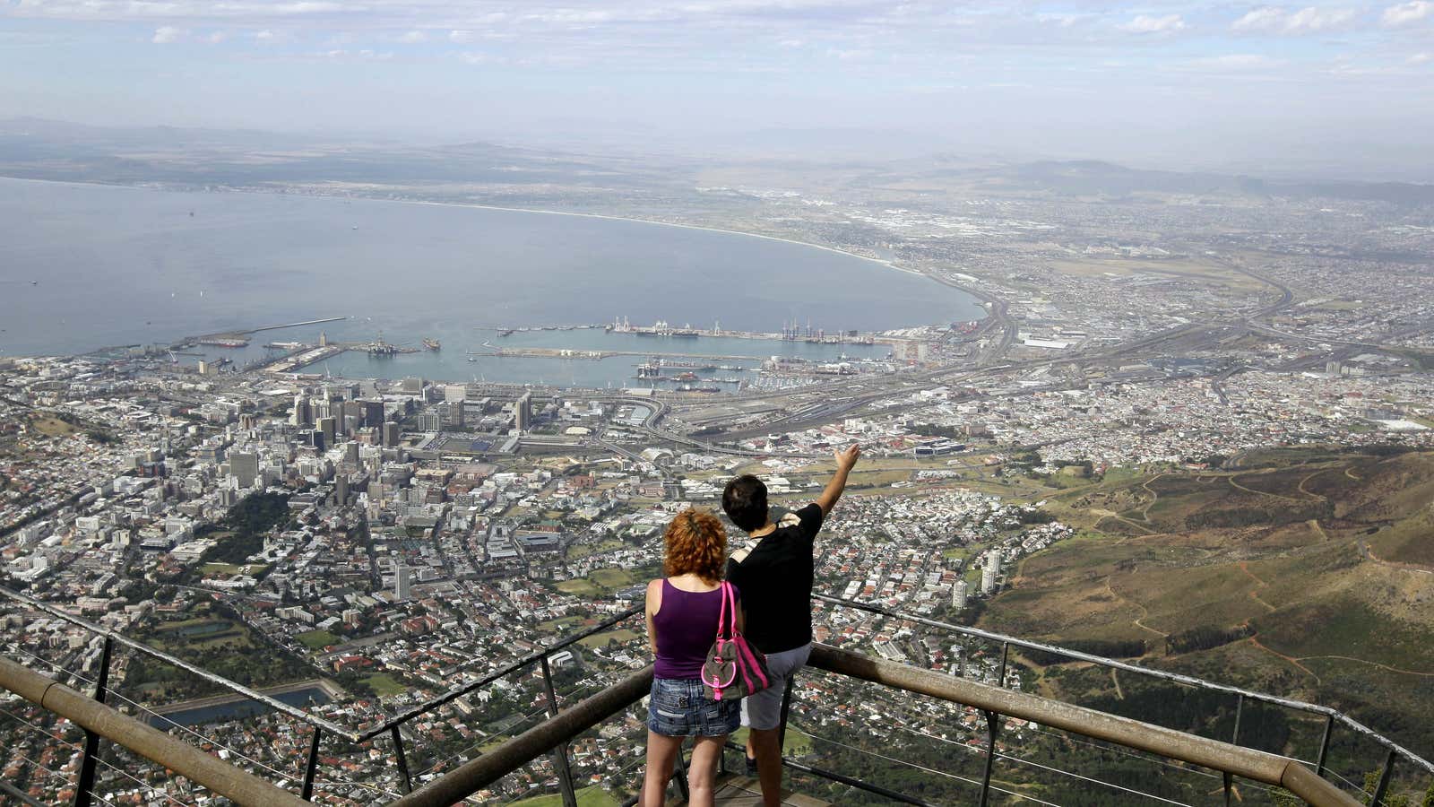 Welcome back? Cape Town from the top of Table Mountain, one of South Africa’s biggest tourist attractions