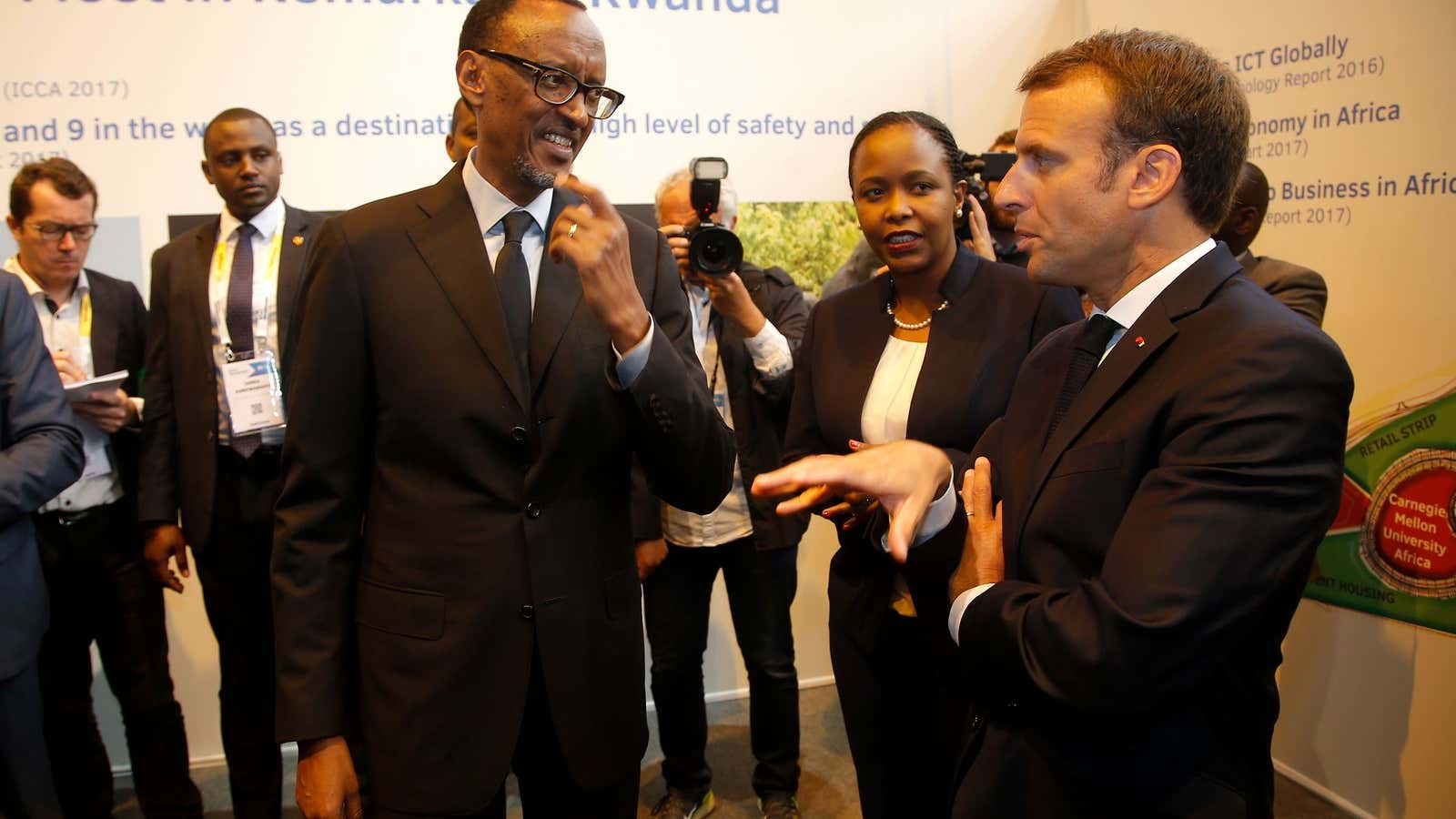Macron with Kagame during VivaTech.