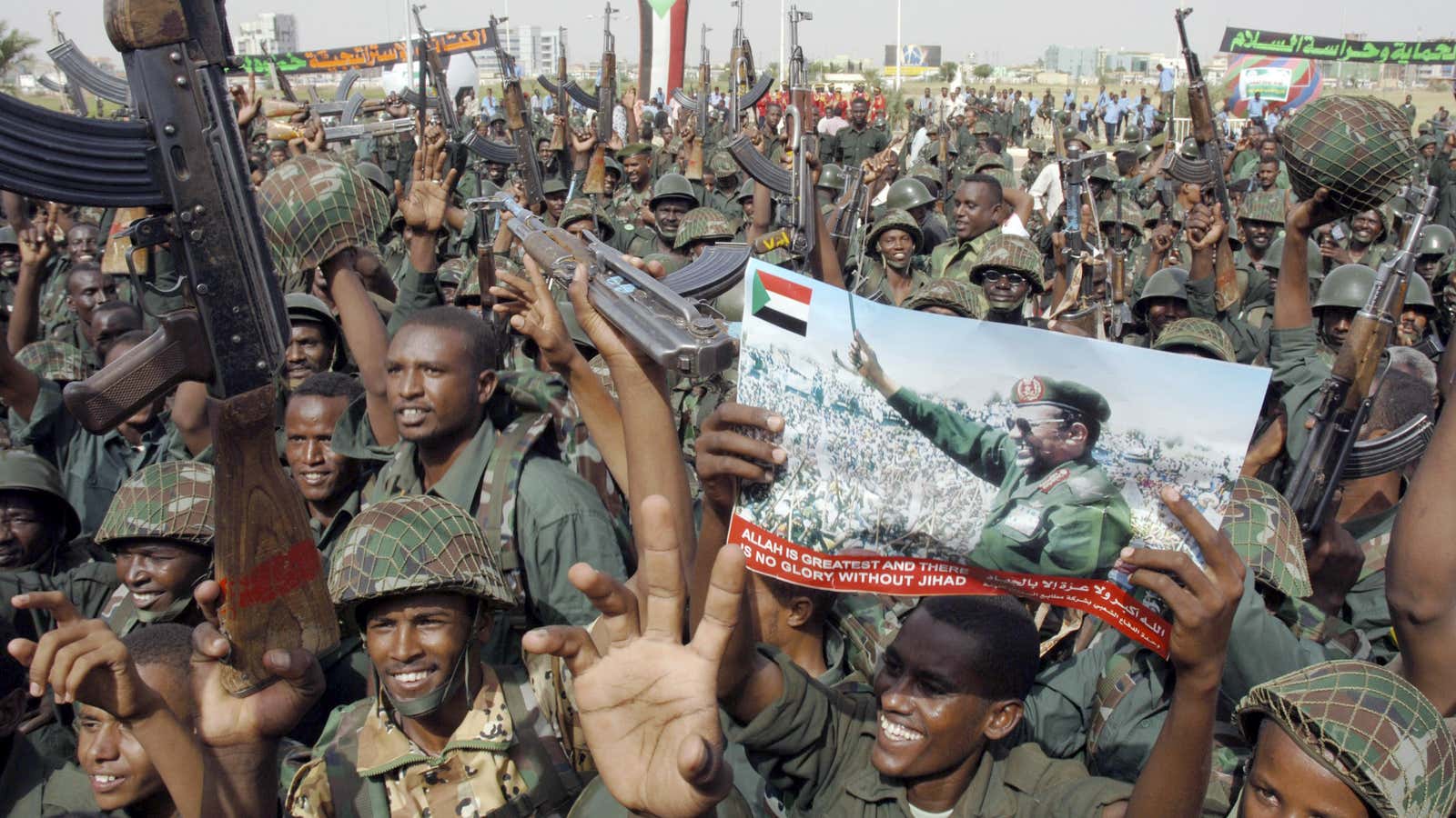 Armed militiamen in Khartoum, Sudan,  2008.
