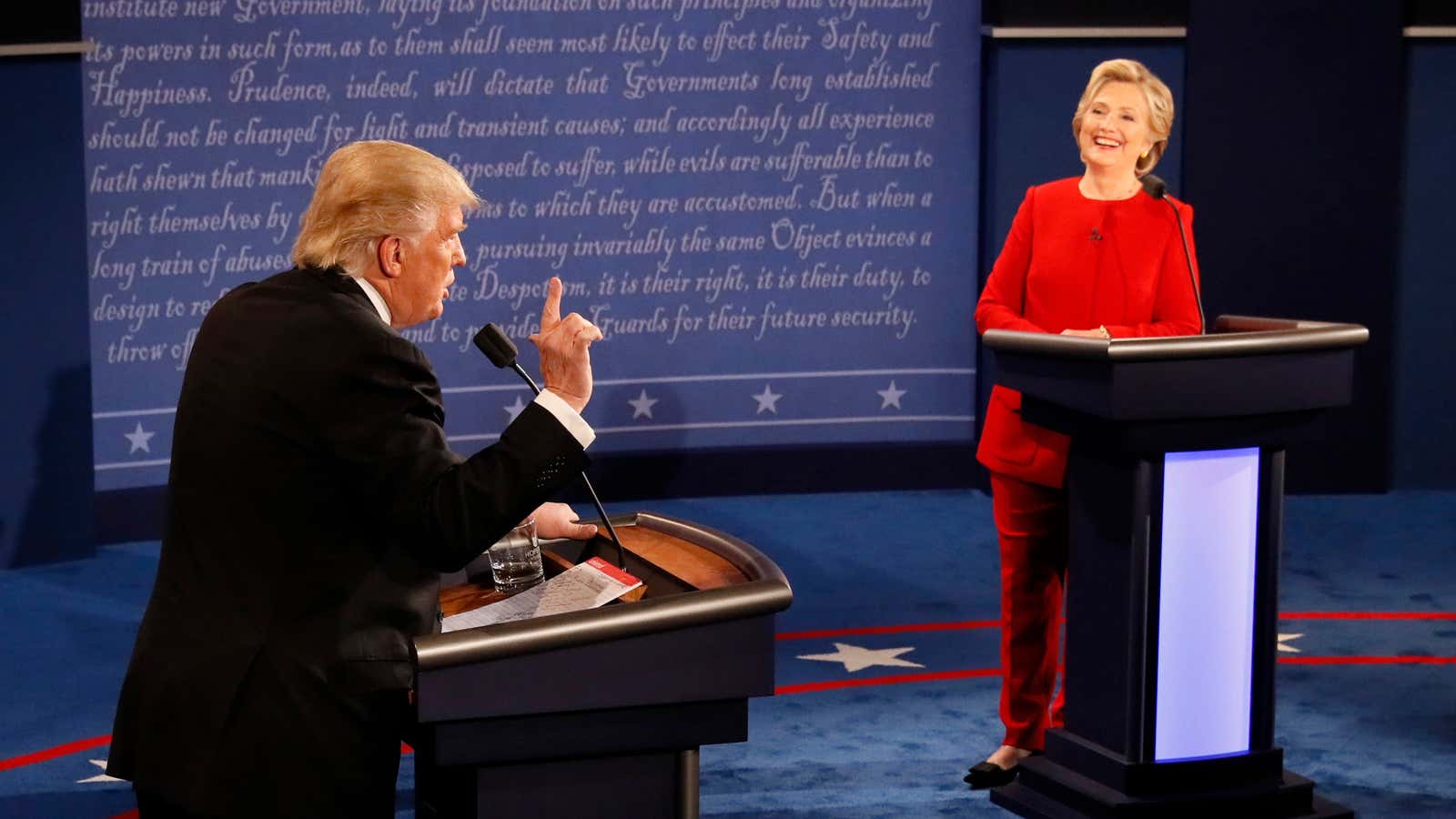 Clinton and Trump painted contrasting pictures of minority life in America on Tuesday night.