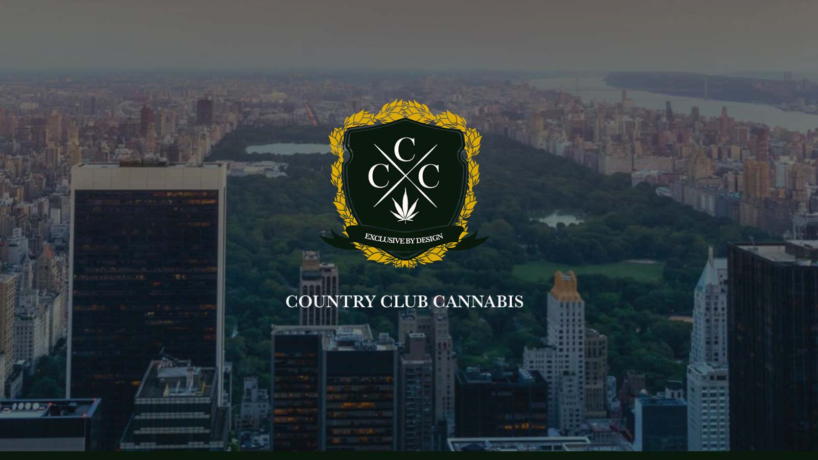 The homepage of Country Club Cannabis.