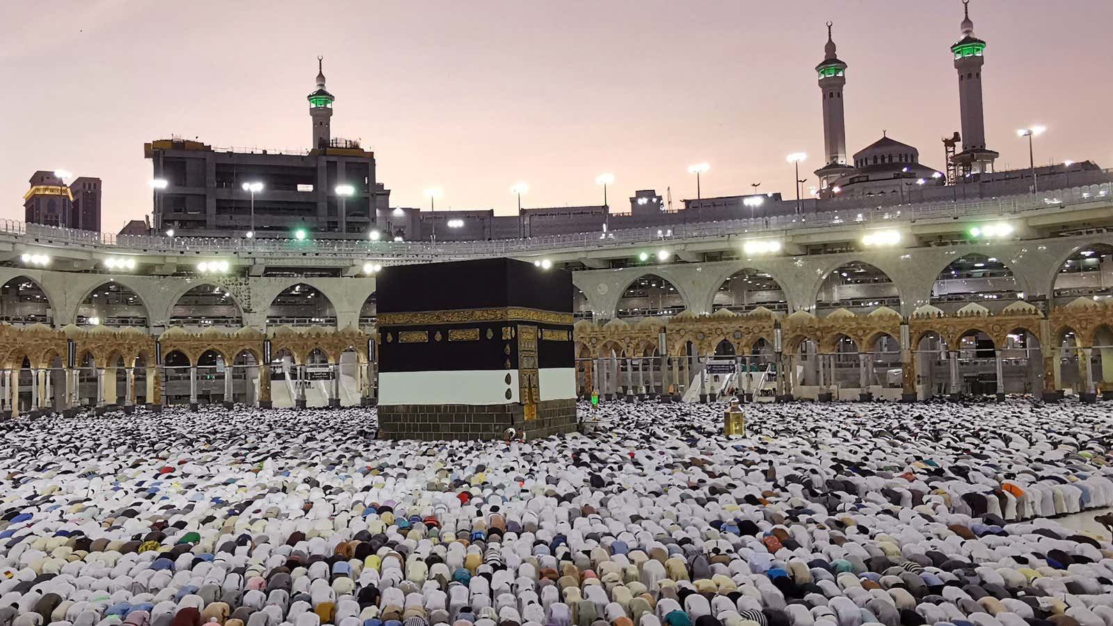 Muslims pray at the Grand Mosque during the annual Hajj pilgrimage in their holy city of Mecca, Saudi Arabia