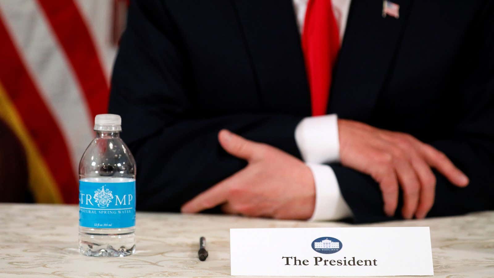 His water comes from the US. Not many of his other products do.