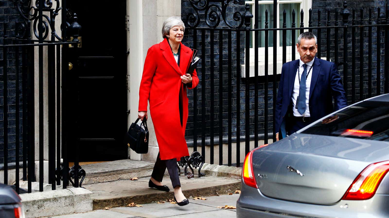 On her way to the House of Commons.