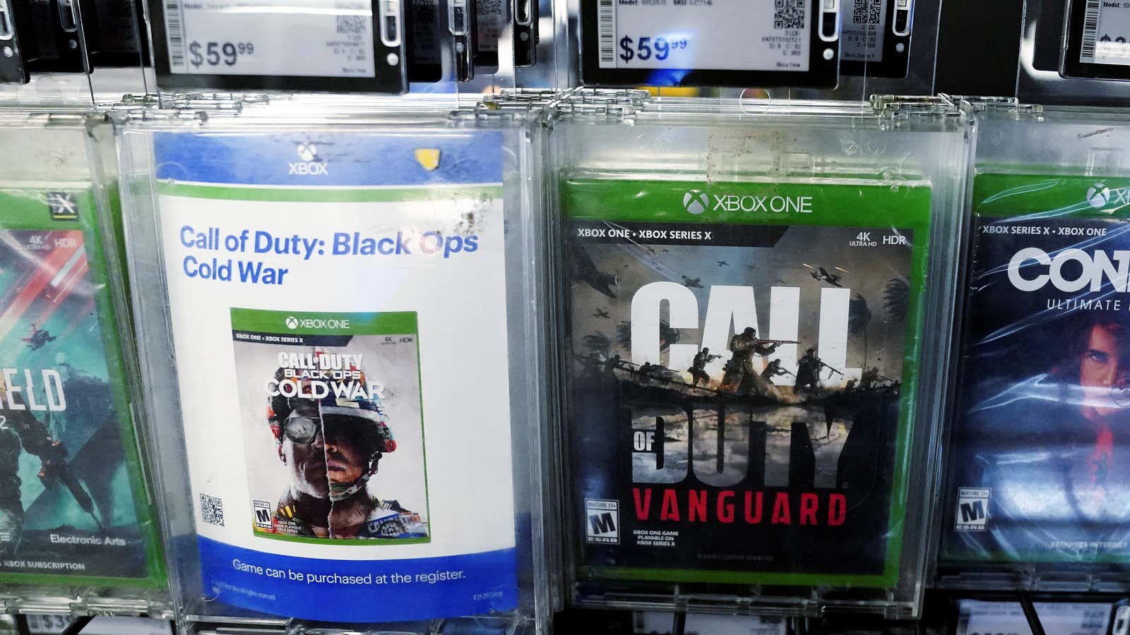 Activision games being sold in a New York store.