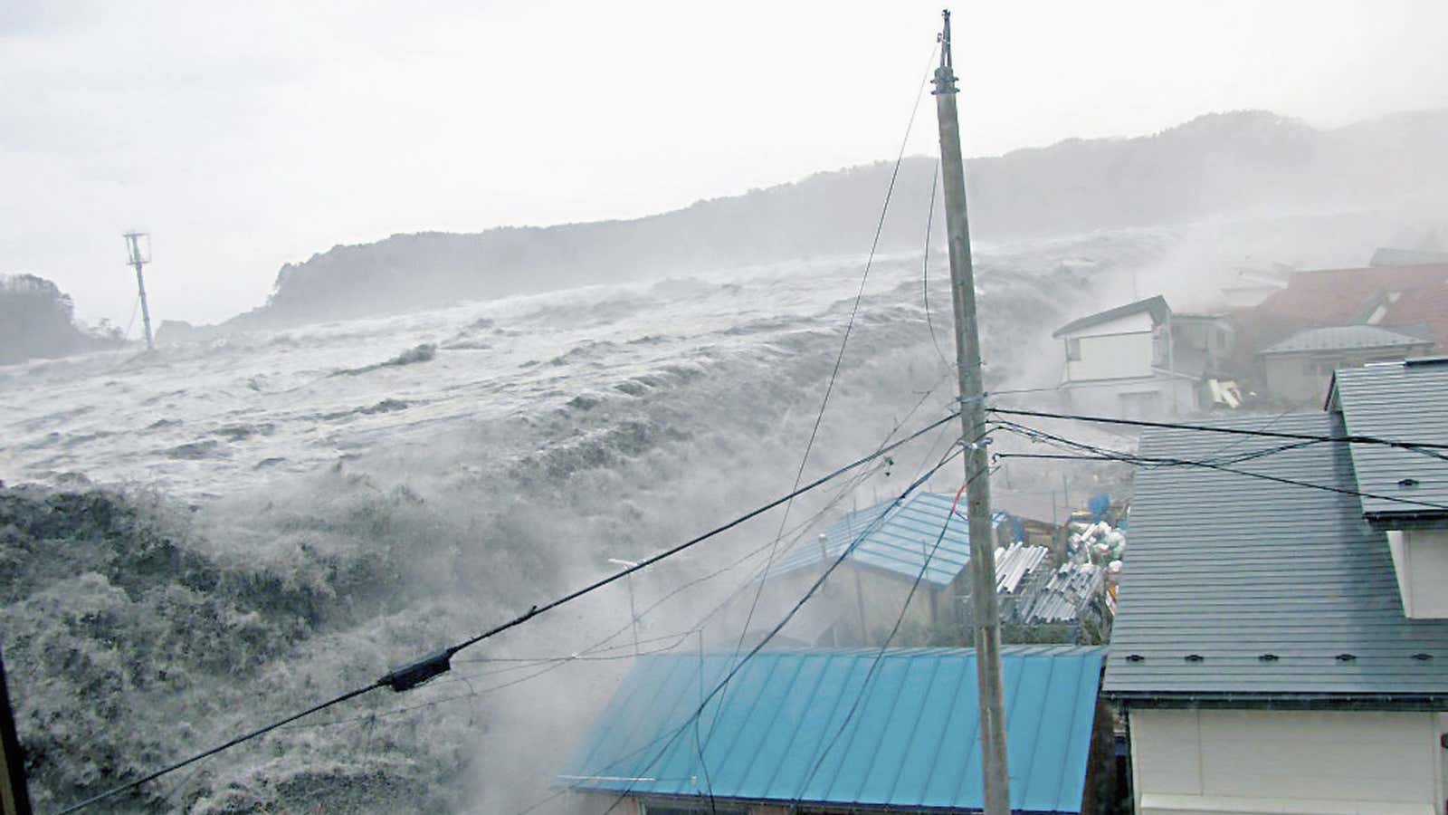 The tsunami that hit Japan in March 2011.