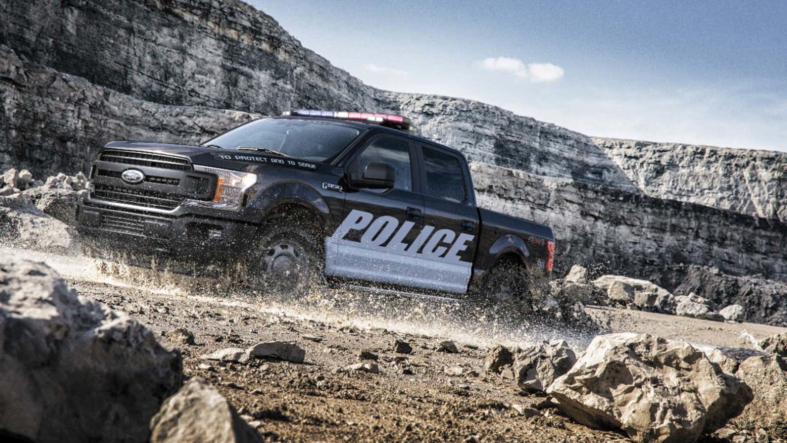 Ford’s latest F-150 truck, in a police uniform.