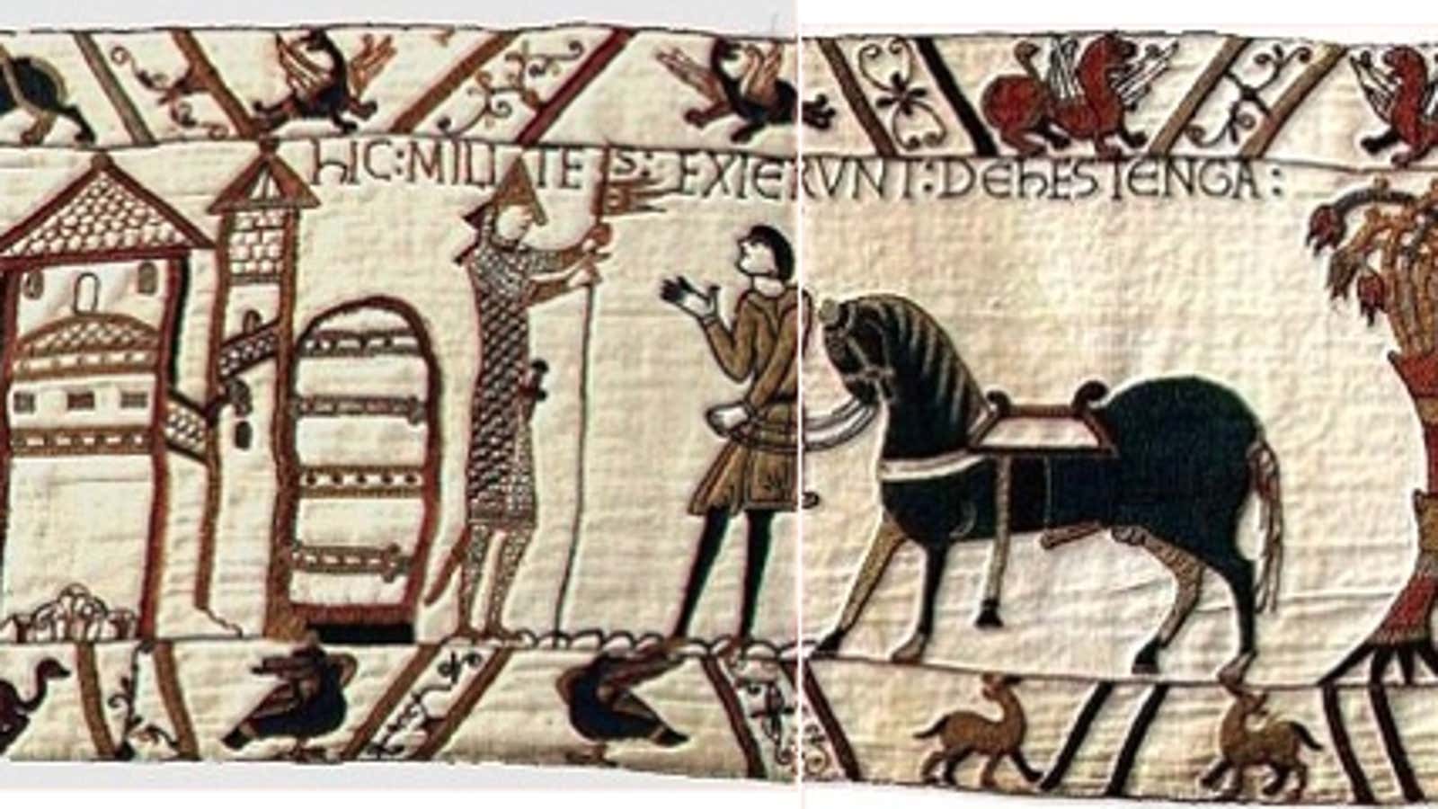 The horse presented to William the Conquerer has an especially large penis.