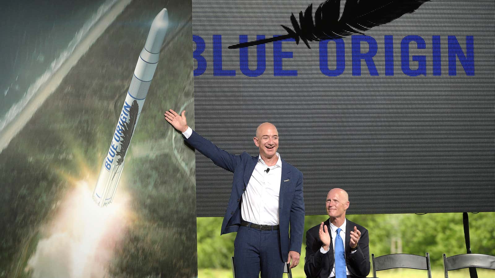 Bezos and his rocket.