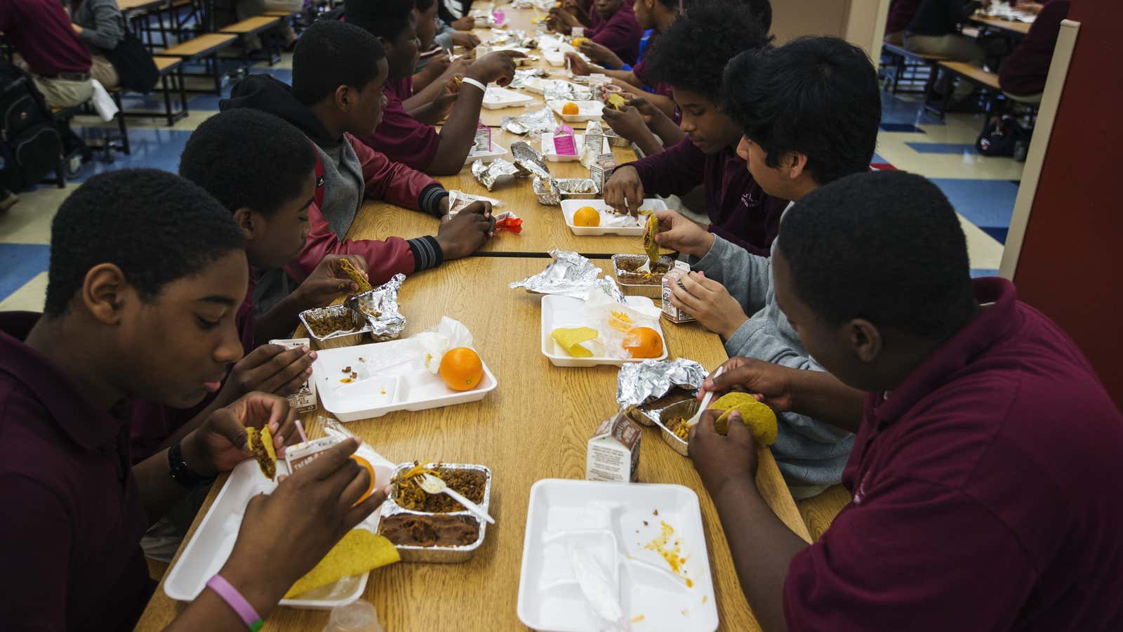 School lunch menus rely disproportionately on carbon-intensive animal products.
