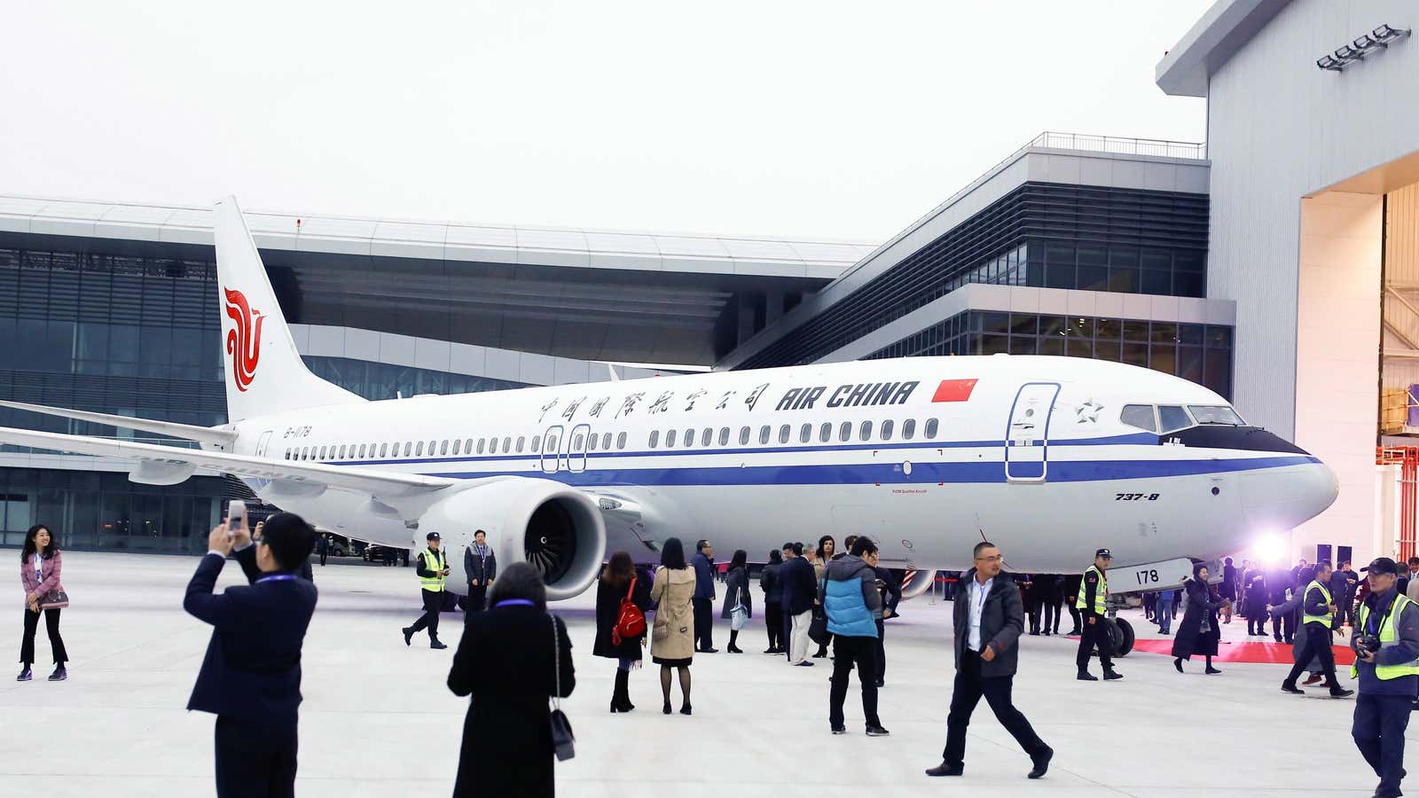 The first Boeing 737 Max 8 completed in China.