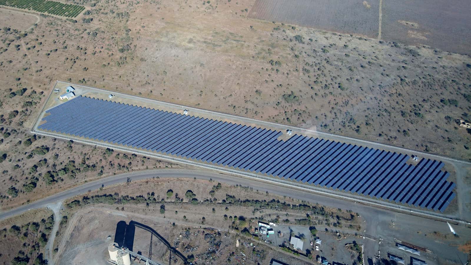 A solar field north of Johannesburg