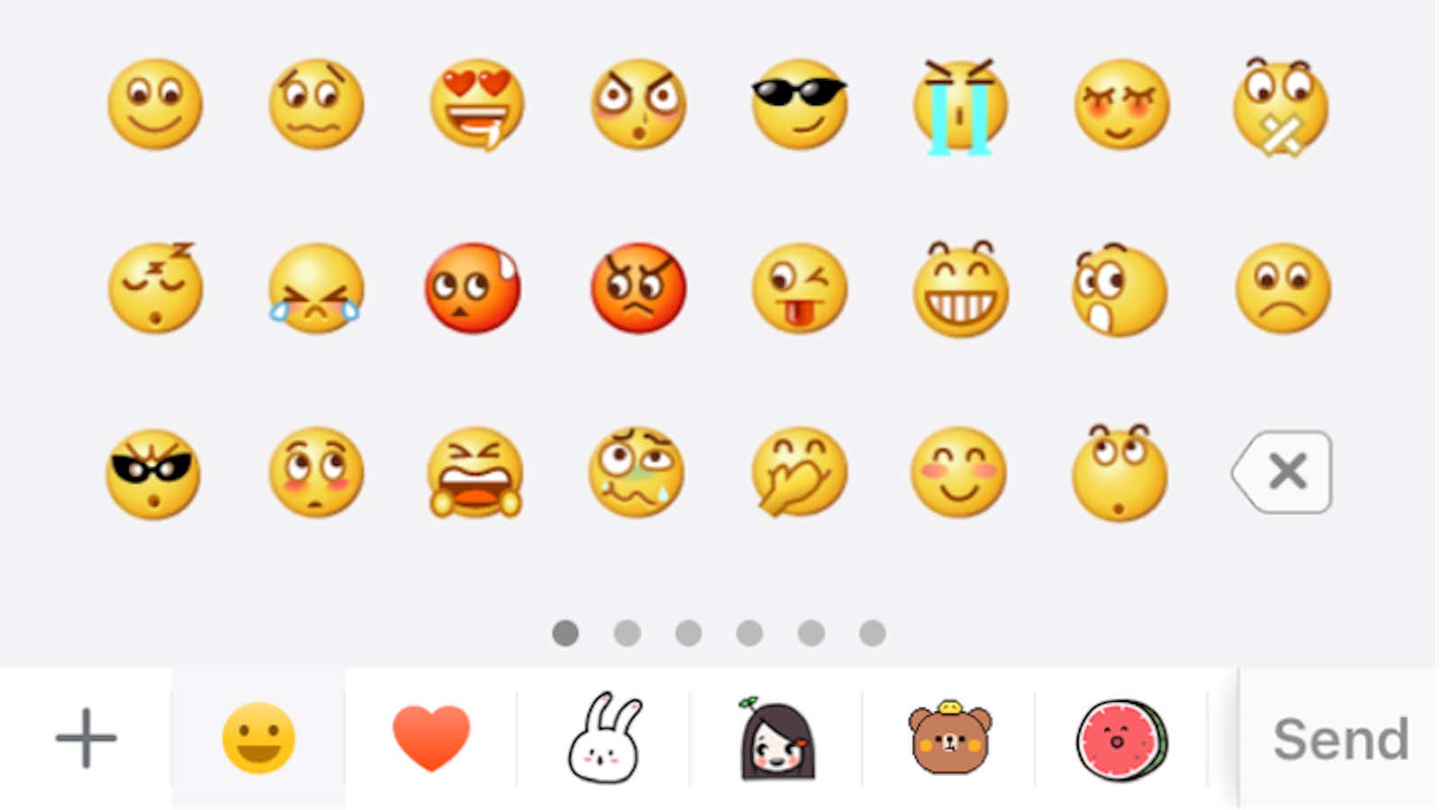 Besides the hundred-or-so official emojis that WeChat offers, it also allows users to exchange and collect stickers and gifs.