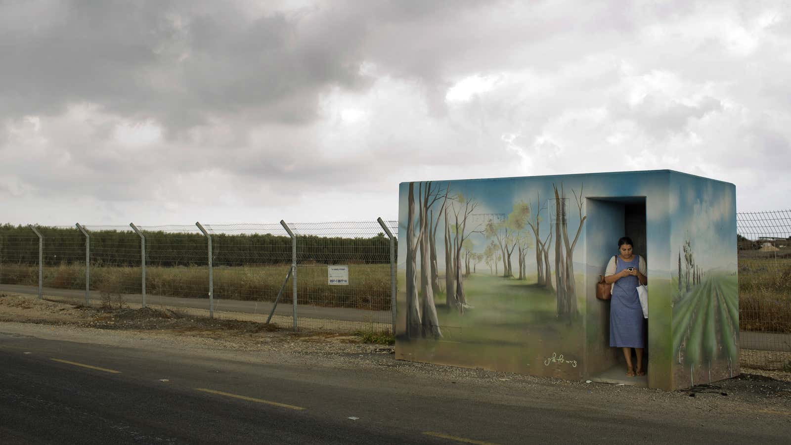 One of Eliasaf’s murals in the town of Sderot, near the Israel-Gaza border.