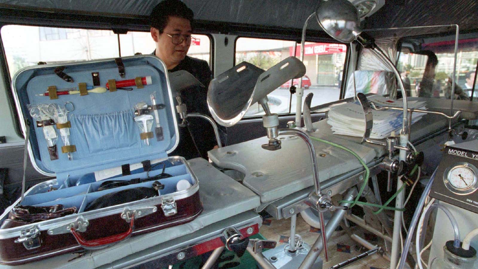 A mobile abortion clinic in China.