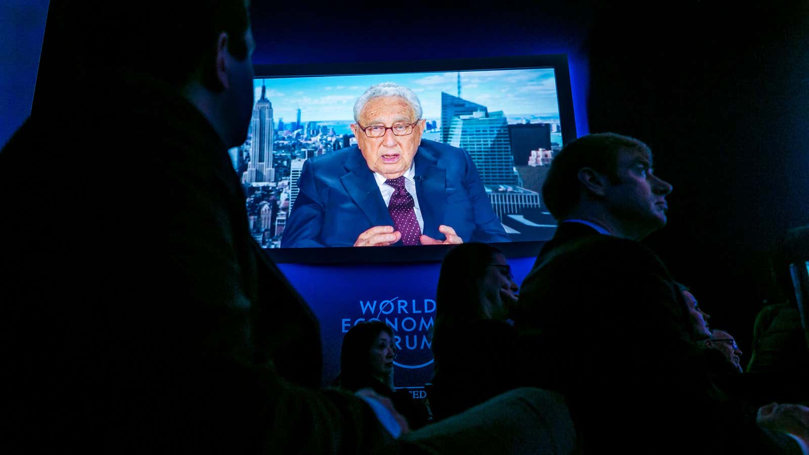 Henry A. Kissinger Chairman Kissinger Associates
 speaking during the Session:” A Conversation with Henry Kissinger on the World in 2017″ at the Annual Meeting 2017 of the World Economic Forum in Davos, January 20, 2017.
Copyright by World Economic Forum / Benedikt von Loebell
