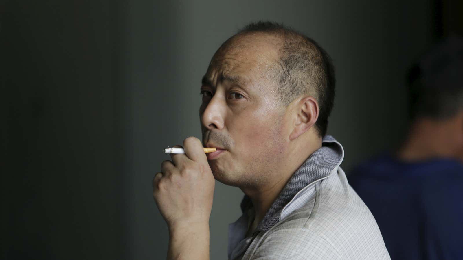 One of 300 million smokers in China.