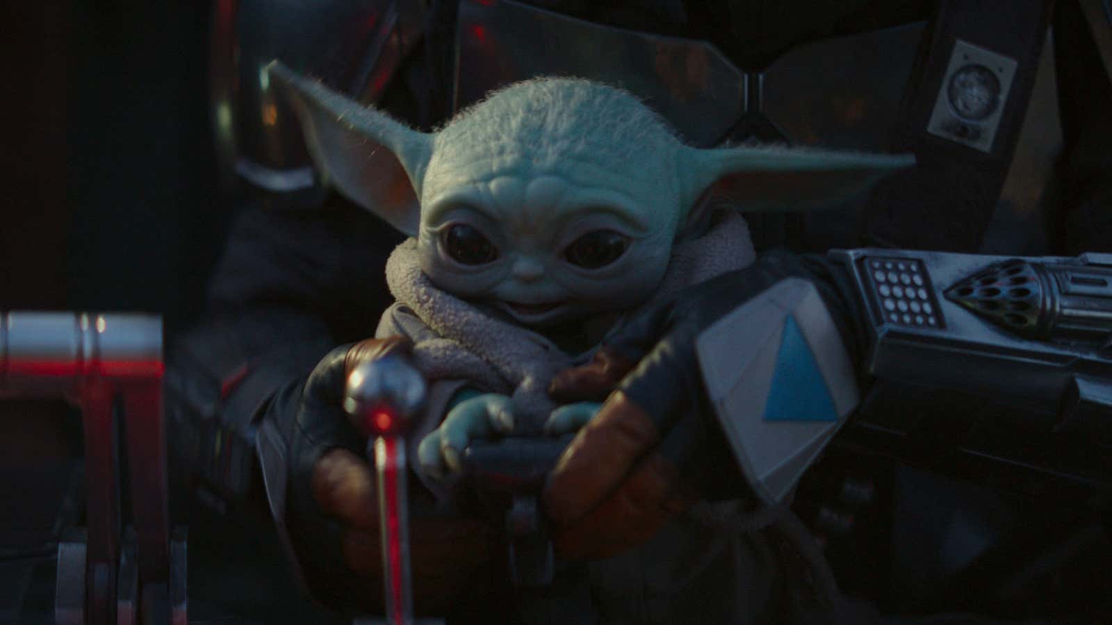 All smiles for Baby Yoda.