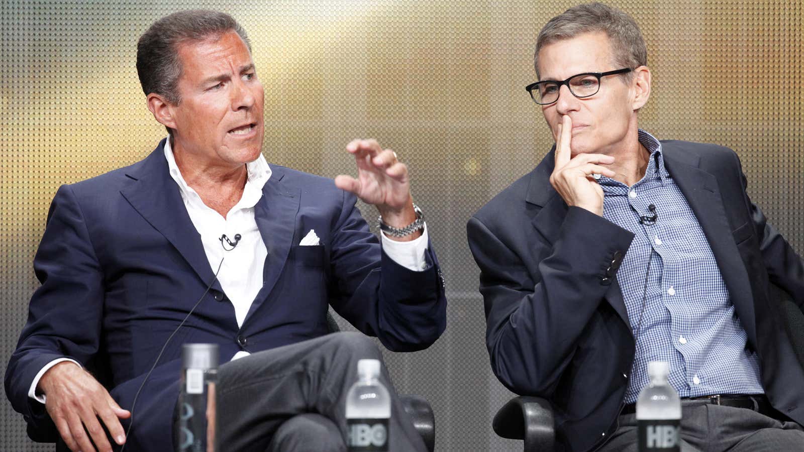 Always be elevating: HBO chief executive Richard Plepler, left, and Michael Lombardo, president of programming at HBO.