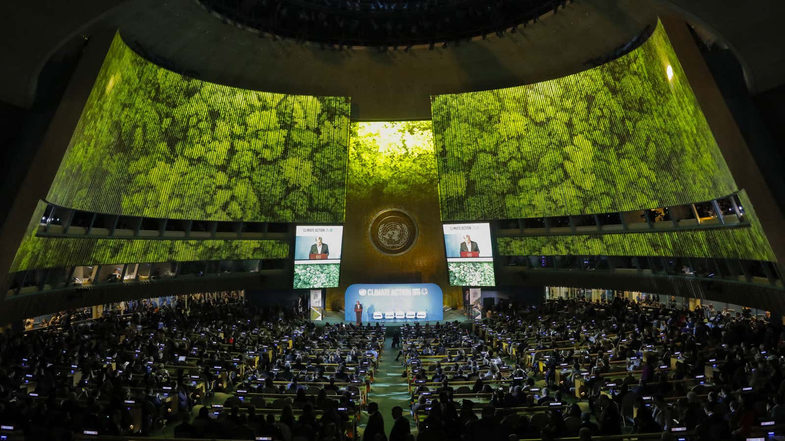 United Nations Secretary General Guterres speaks during the opening of the 2019 United Nations Climate Action Summit at U.N. headquarters in New York City, New…