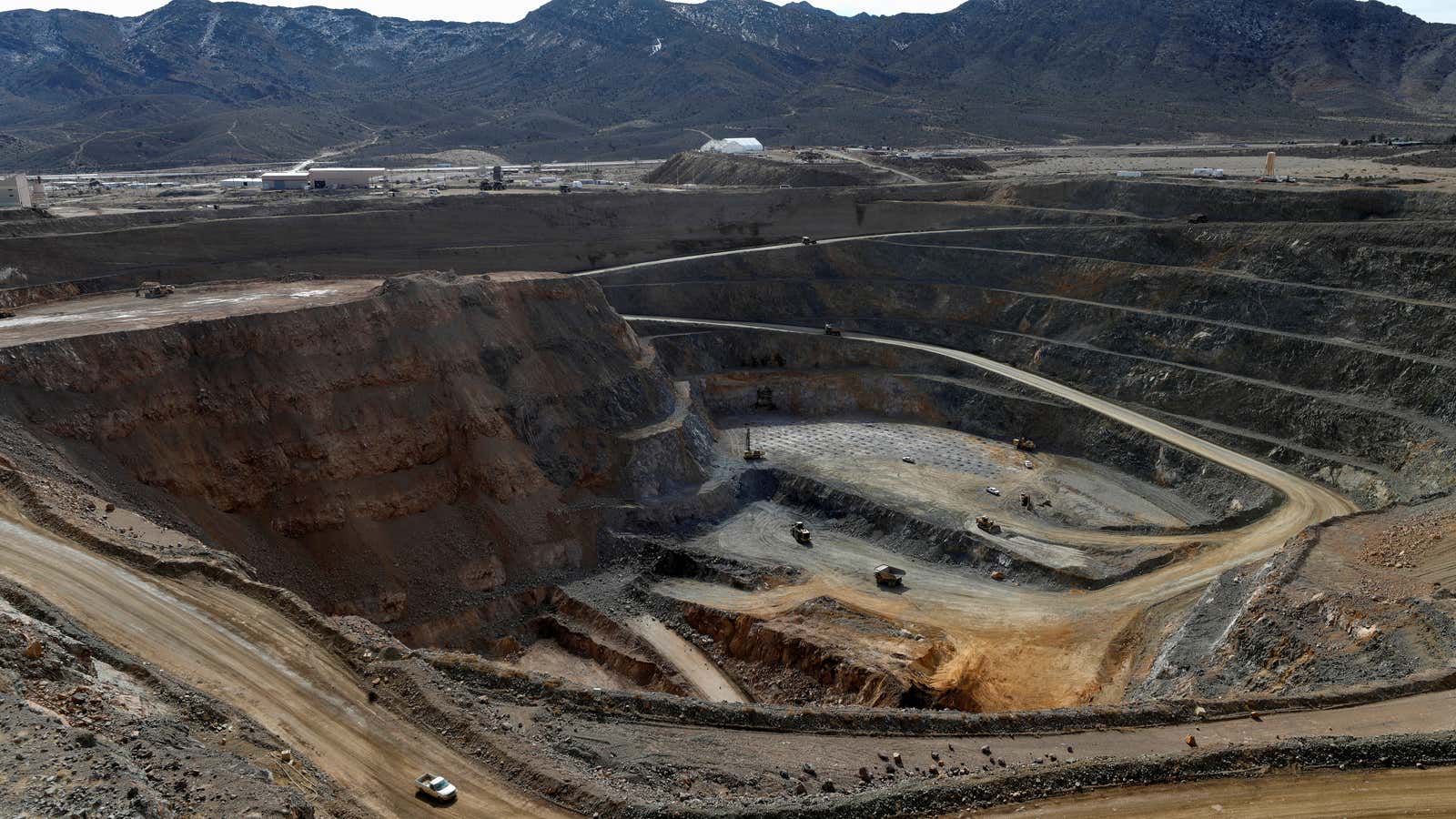 FILE PHOTO: A view of the MP Materials rare earth open-pit mine in Mountain Pass, California, U.S. January 30, 2020. Picture taken January 30, 2020.…