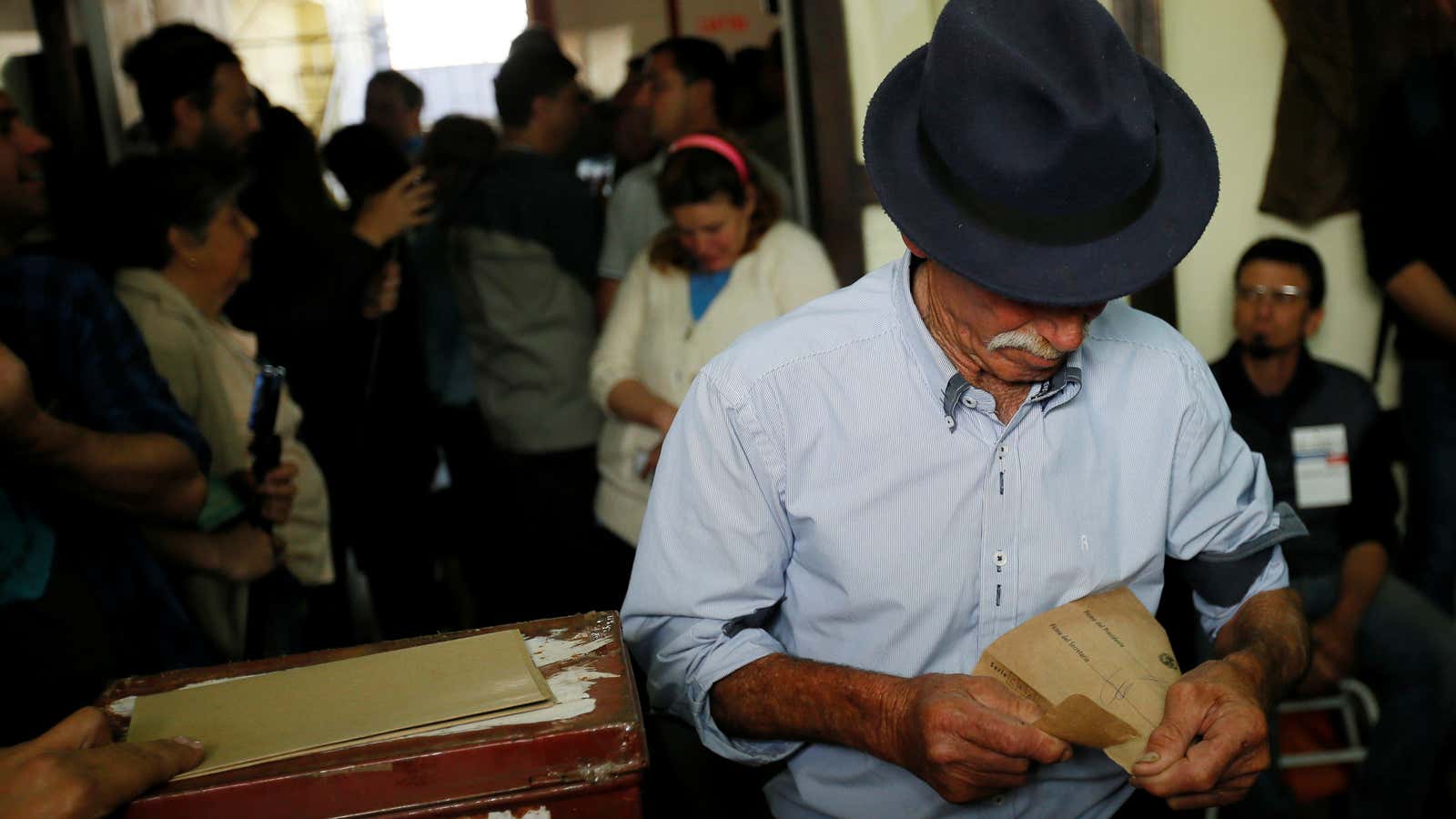Residents of Canelones, a city just outside Montevideo, vote in the 2019 presidential election.