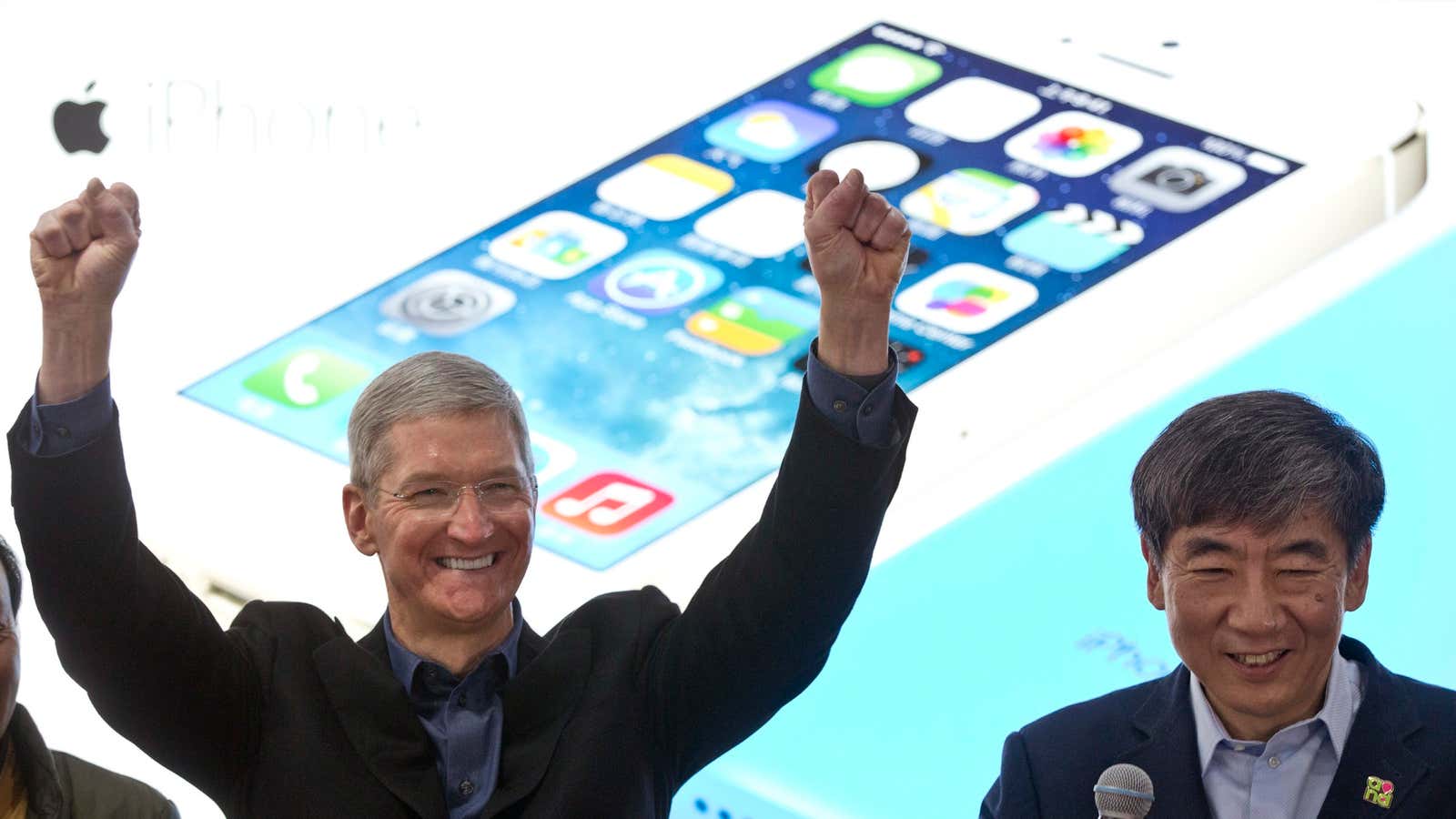 Sales of iPhones in emerging markets are giving Apple CEO Tim Cook reason to celebrate.