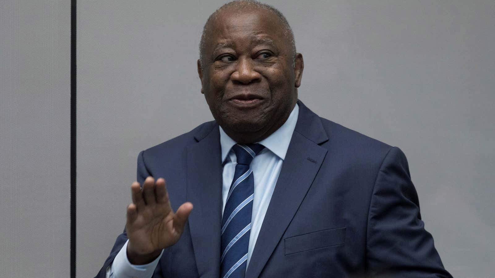 Phew!
Former Ivory Coast President Laurent Gbagbo at International Criminal Court in The Hague, Netherlands