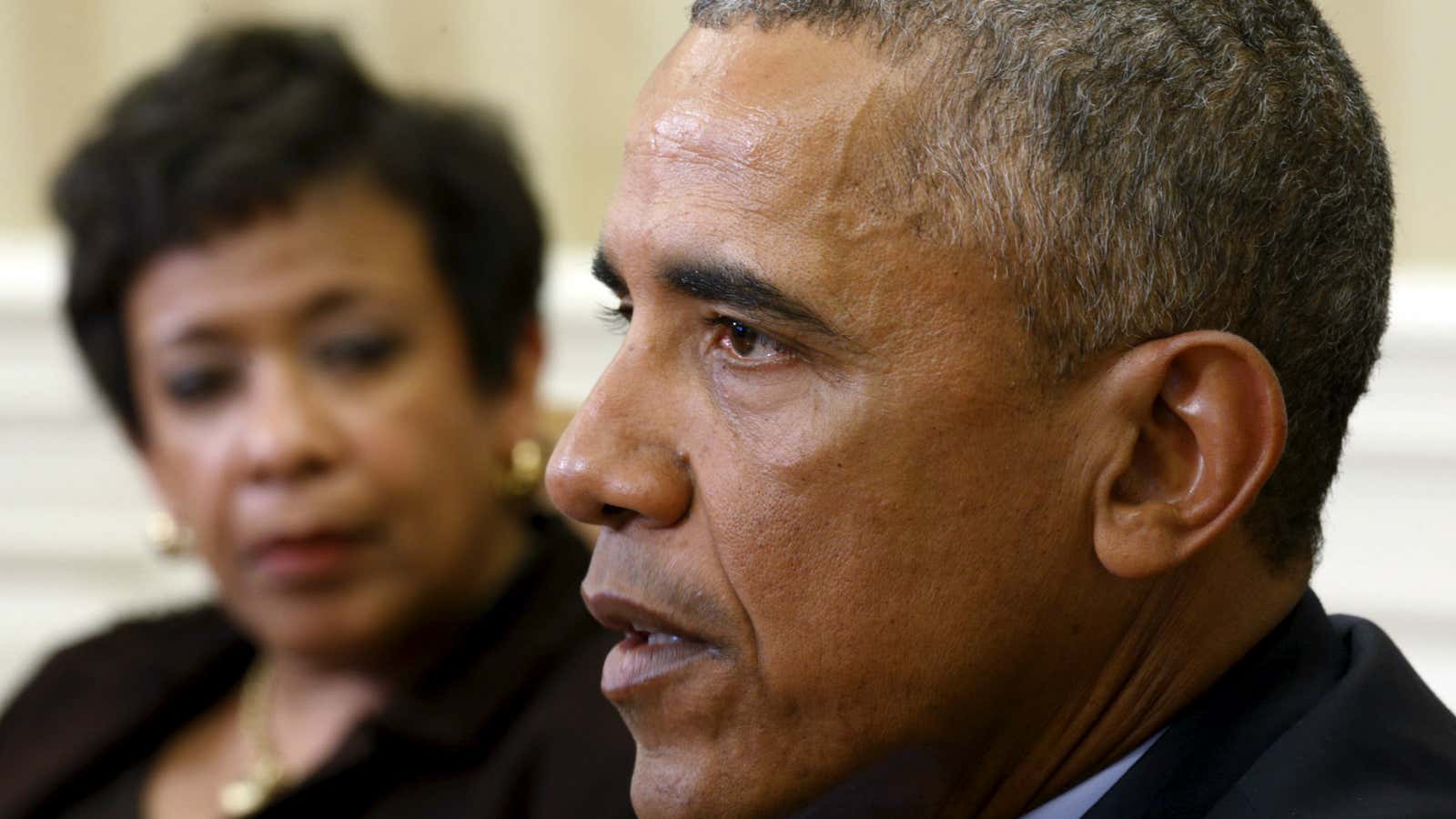 President Obama discusses the proposals with US attorney general Loretta Lynch.
