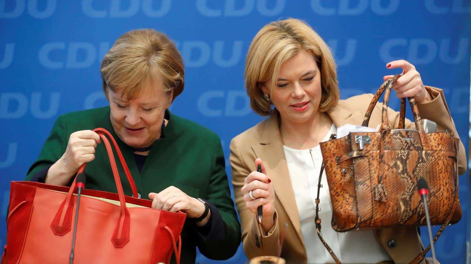 Angela Merkel and deputy CDU leader Julia Klöckner.
