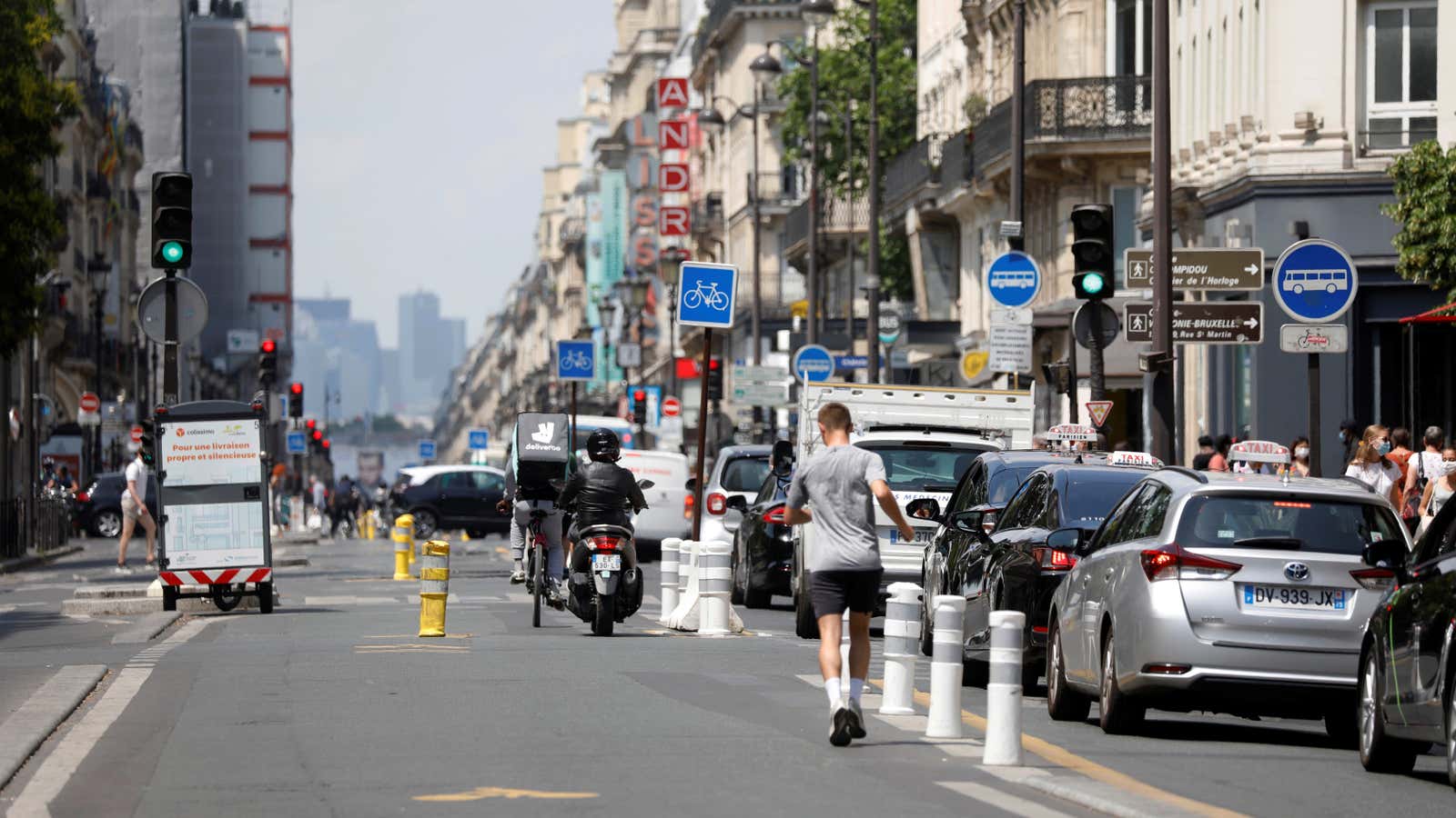 Drivers are sharing the streets in Paris.