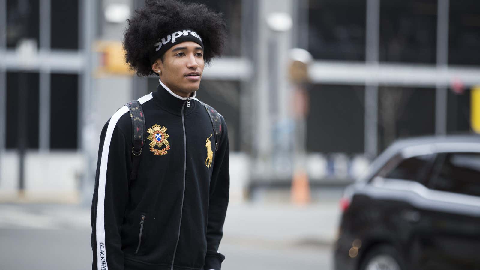 On the street.