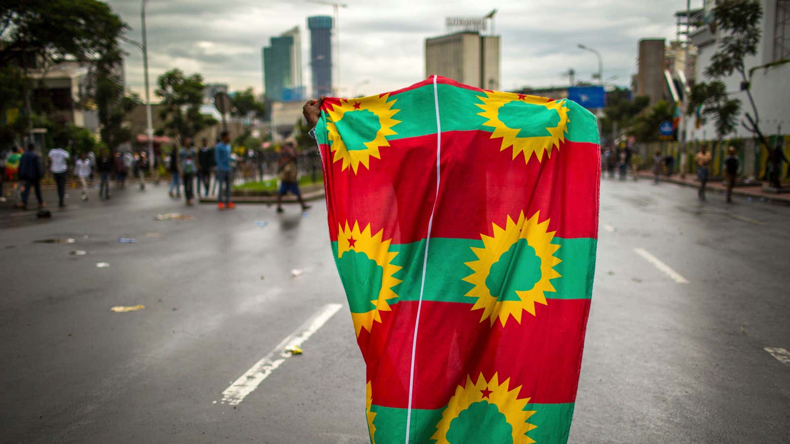The Oromo Liberation Front flag.