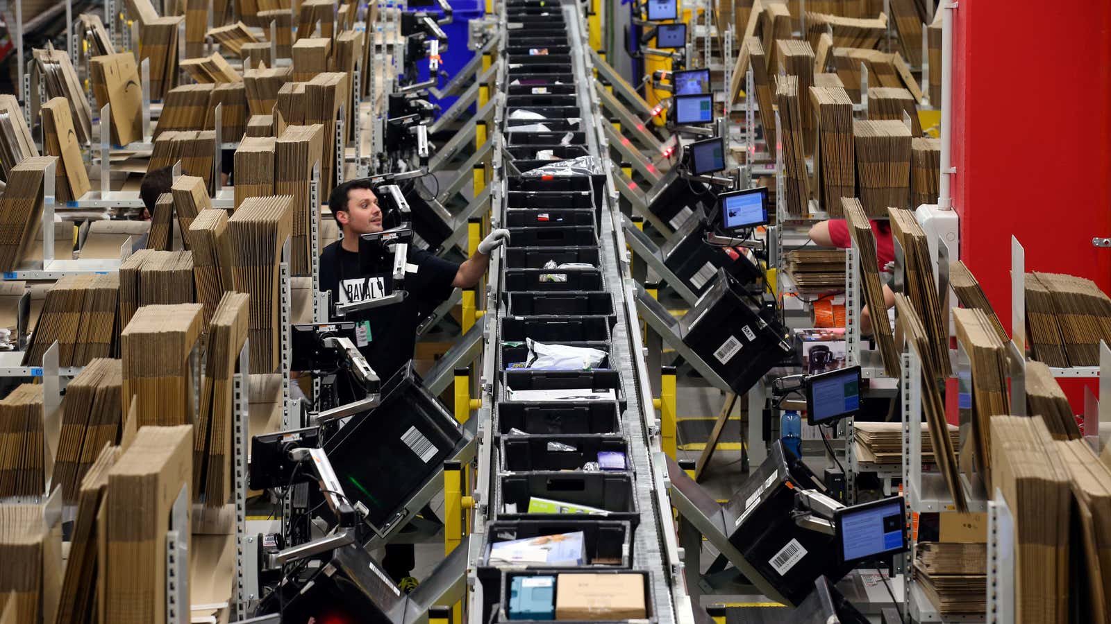 Working life at an Amazon facility in Spain.