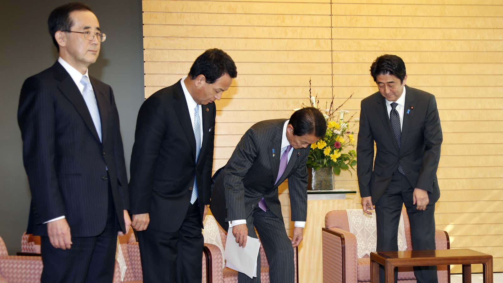 Shirakawa (left) never really bent to Abe’s will.