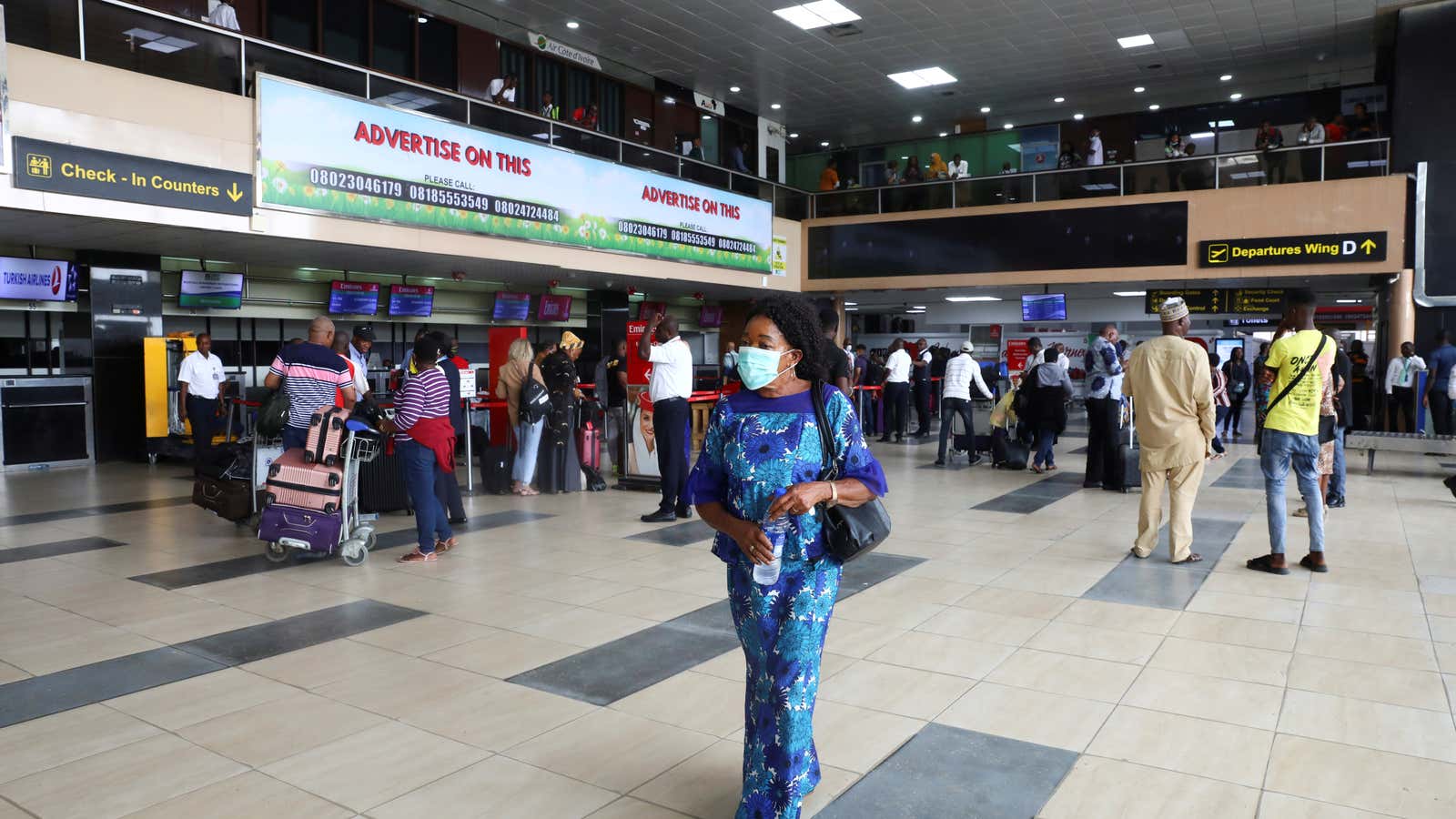 Nigeria’s international airport stayed operational for incoming flights without quarantine until March 24.