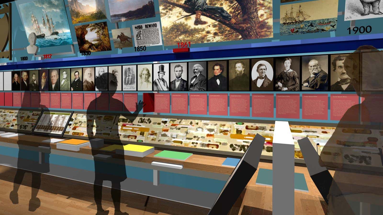 A rendering of the museum’s “American Identity” section.	(Courtesy the American Writers Museum)