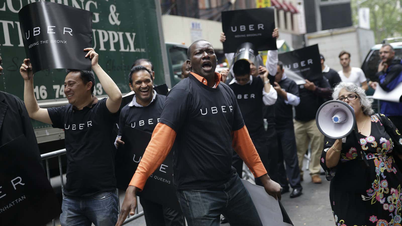 This protest brought to you by Uber.