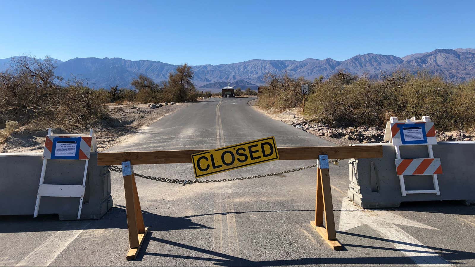 The Death Valley National Park in California, closed due to the shutdown.