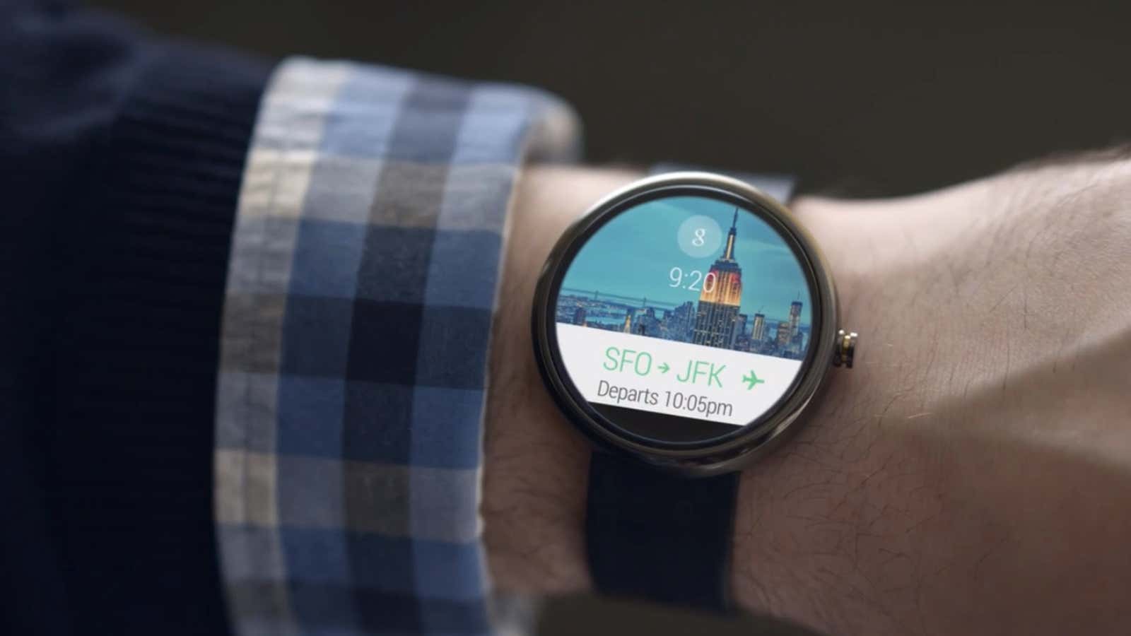The “custom interface” for Google’s wearables bears a strong resemblance to Google Now.