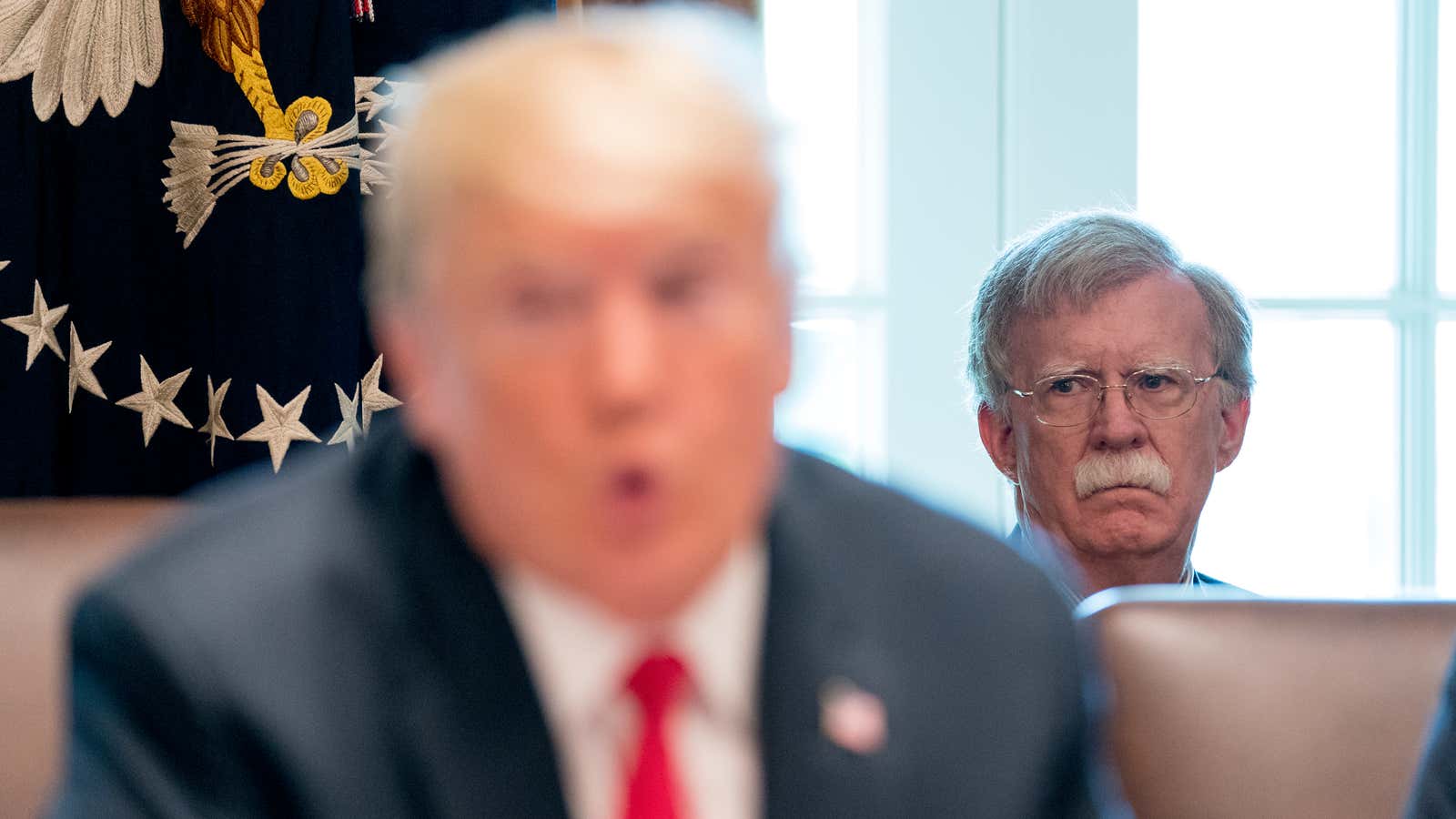 National security adviser John Bolton and President Donald Trump.