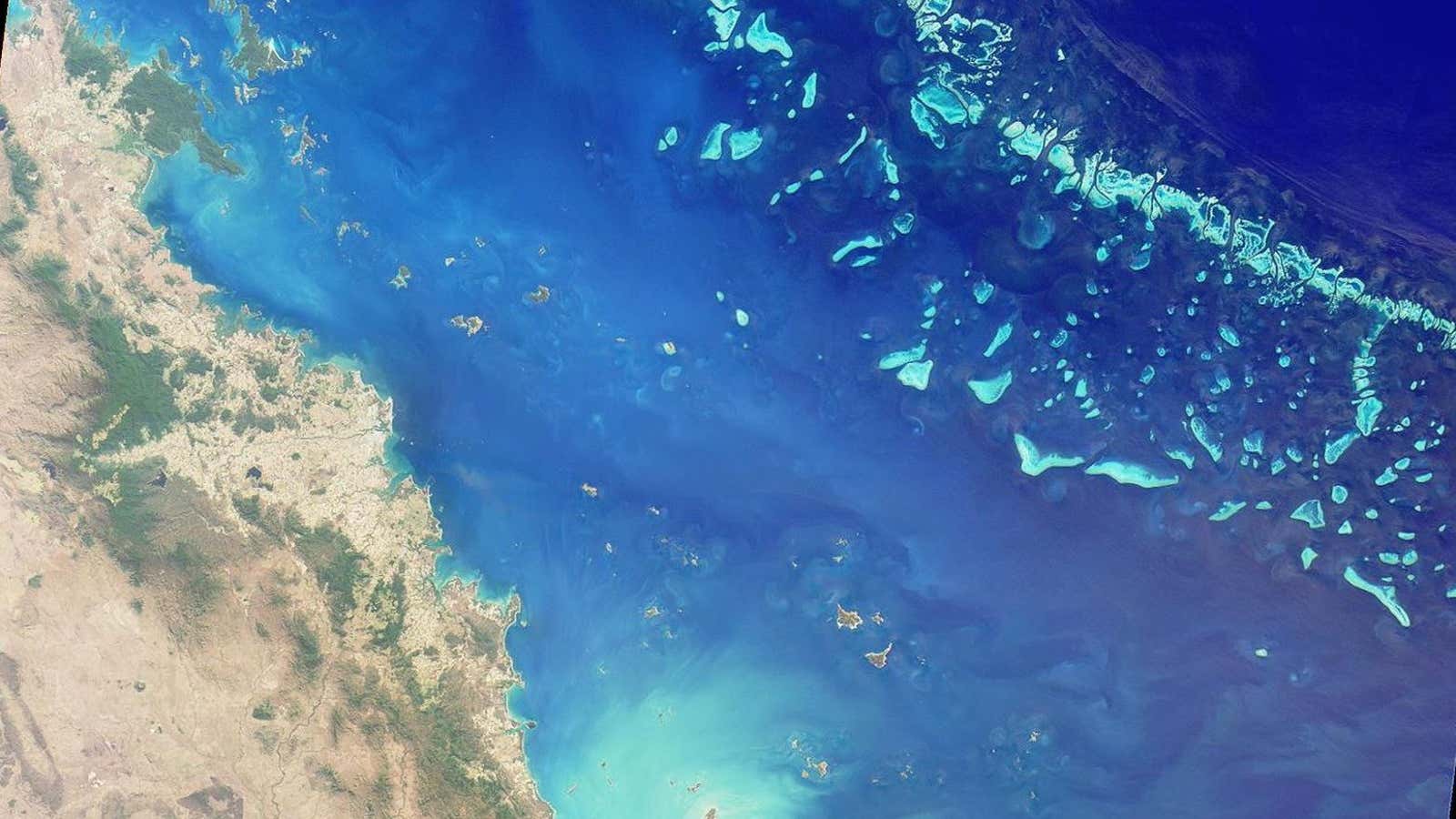 The southern Great Barrier Reef off the Queensland coast.