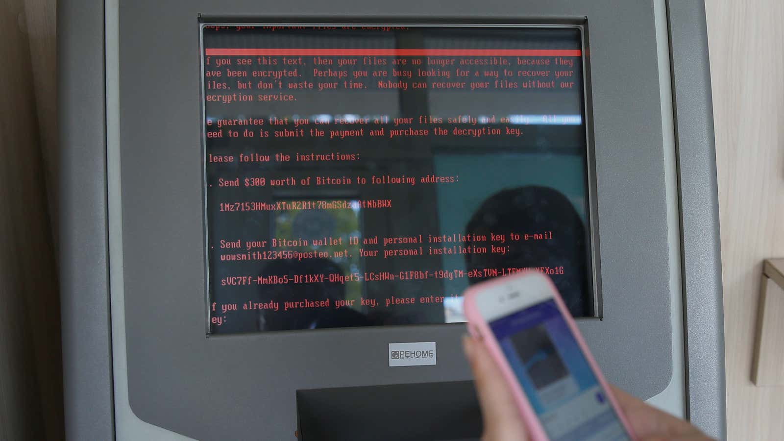 Normally you ask ATMs for money. In cyber-attacked Ukraine, ATMs ask you.