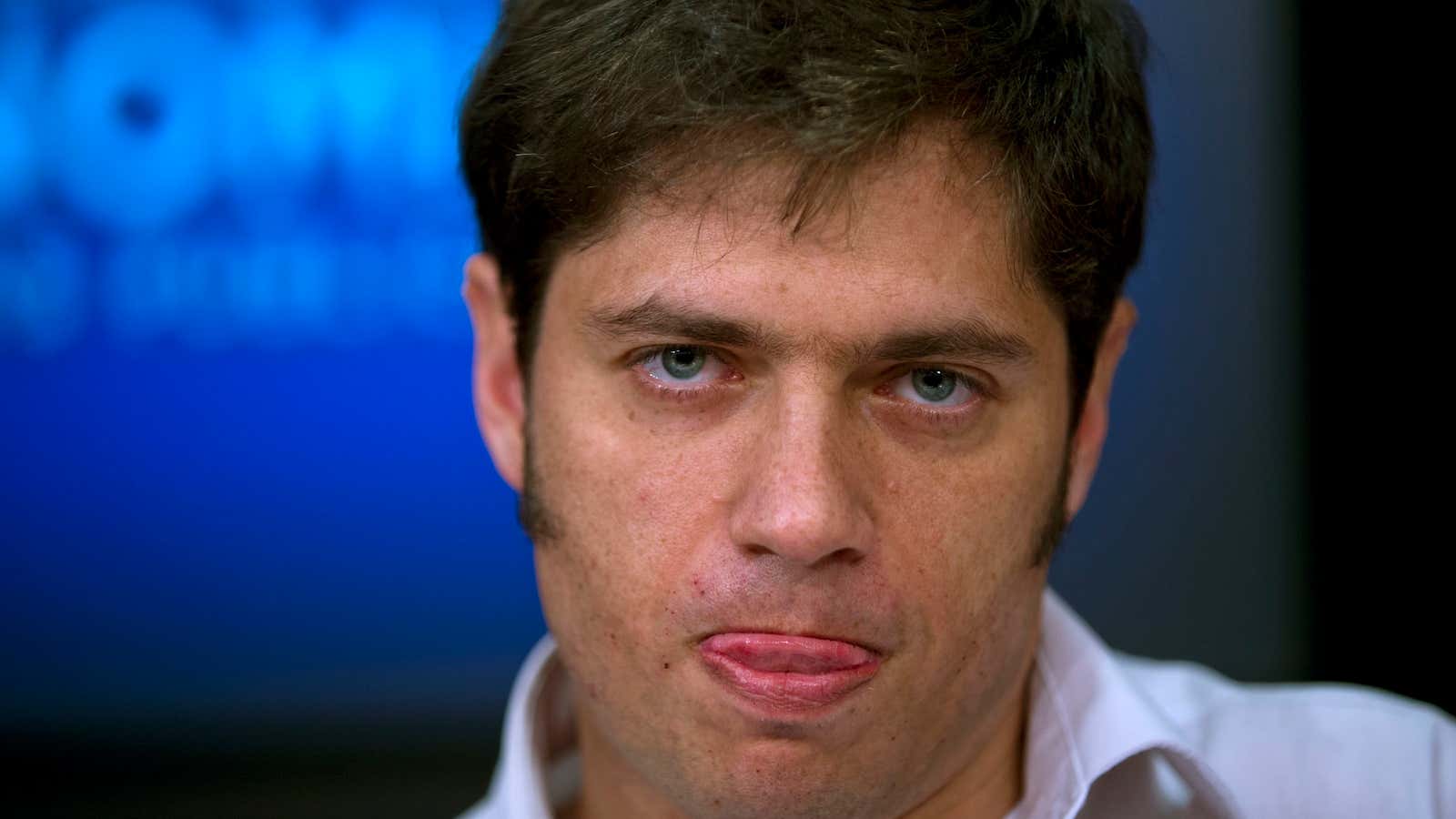 Axel Kicillof, Argentina’s deputy economy minister, thinking up a withering riposte.